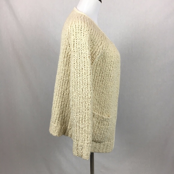 LOFT Chunky knit wool blend open front cardigan - Picture 4 of 6