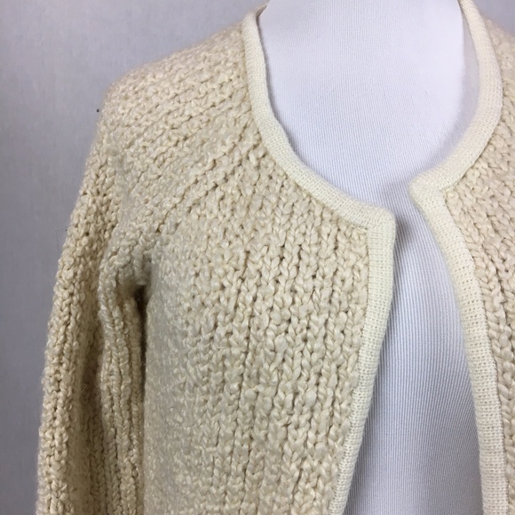 LOFT Chunky knit wool blend open front cardigan - Picture 3 of 6