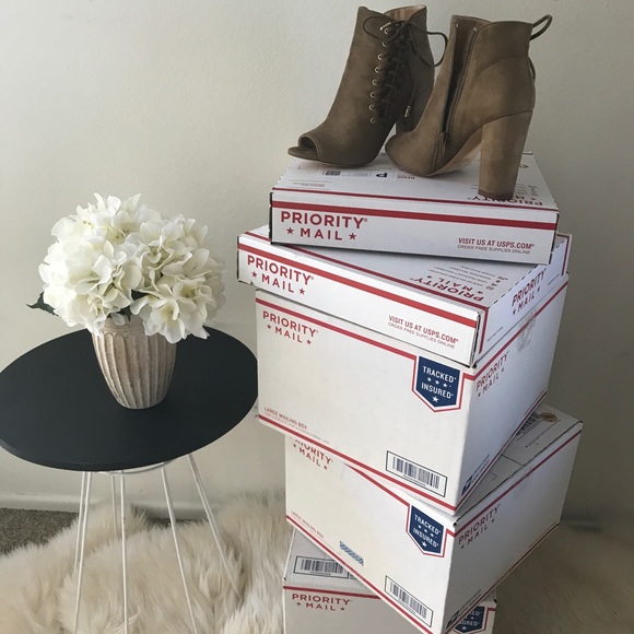 💧LAST/1💧SideCorset Lace-Up Chunky Heeled PeepToe - Picture 2 of 5