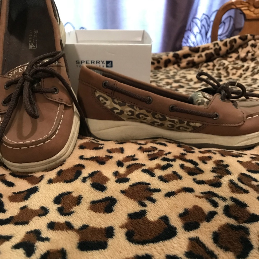 EUC Sperry Laguna Brown/Leopard Shoes