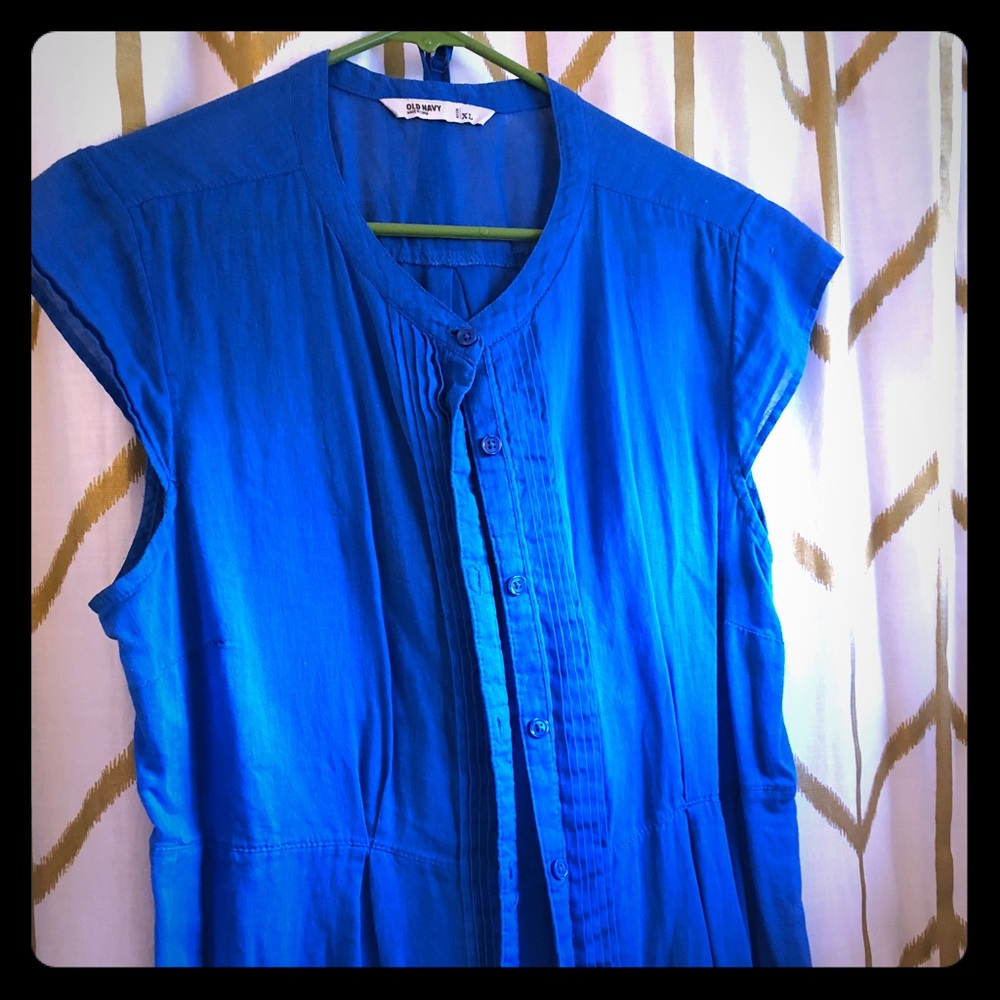 Pin tucked linen blend dress