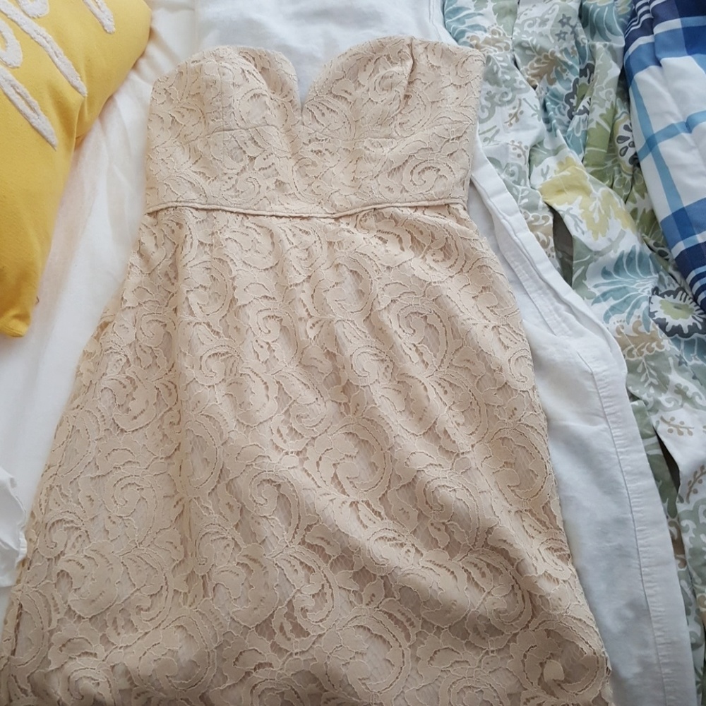 Jcrew lace strapless dress