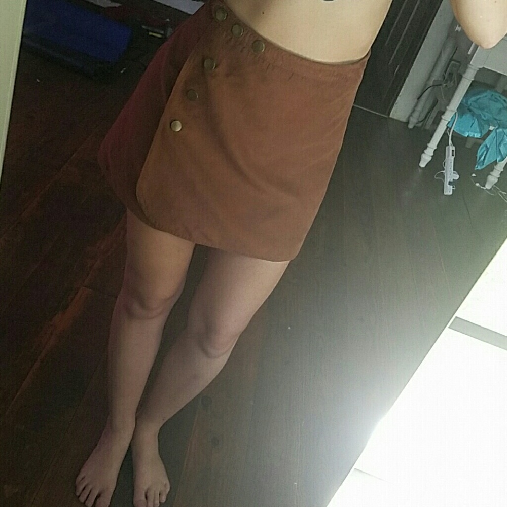 Brown suede skirt