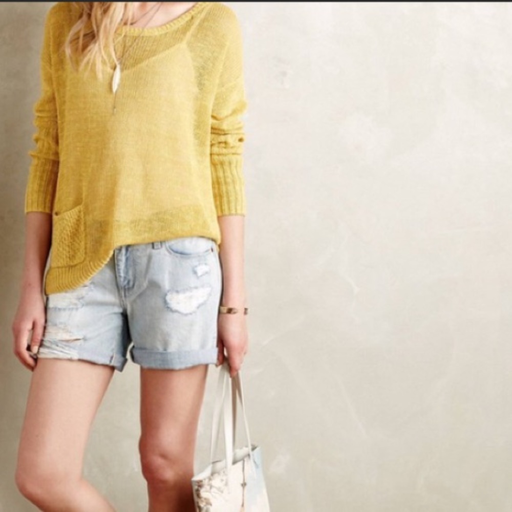 Anthropologie Sparrow Knit Linen Sweater