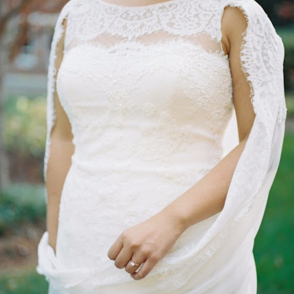 Oleg Cassini Cape Wedding Dress David's Bridal