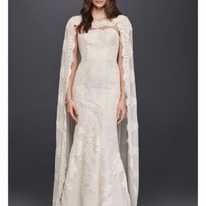 Oleg Cassini Cape Wedding Dress David's Bridal