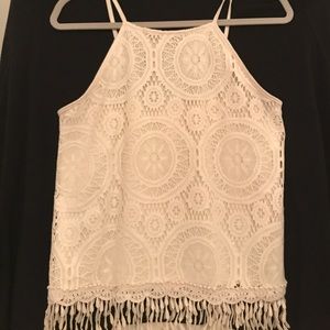 White lace tank top