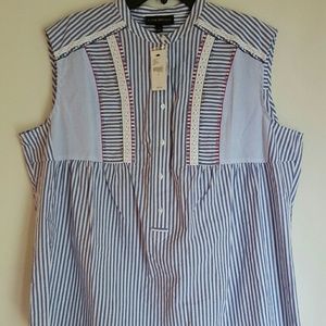 Lane Bryant Women's Plus Size blue white stripes