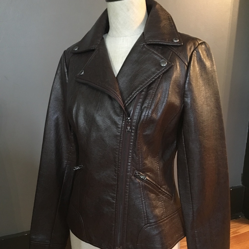 NWT Guess faux leather MC jacket