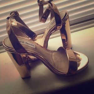 Steve Madden rose gold metallic pumps ADDON