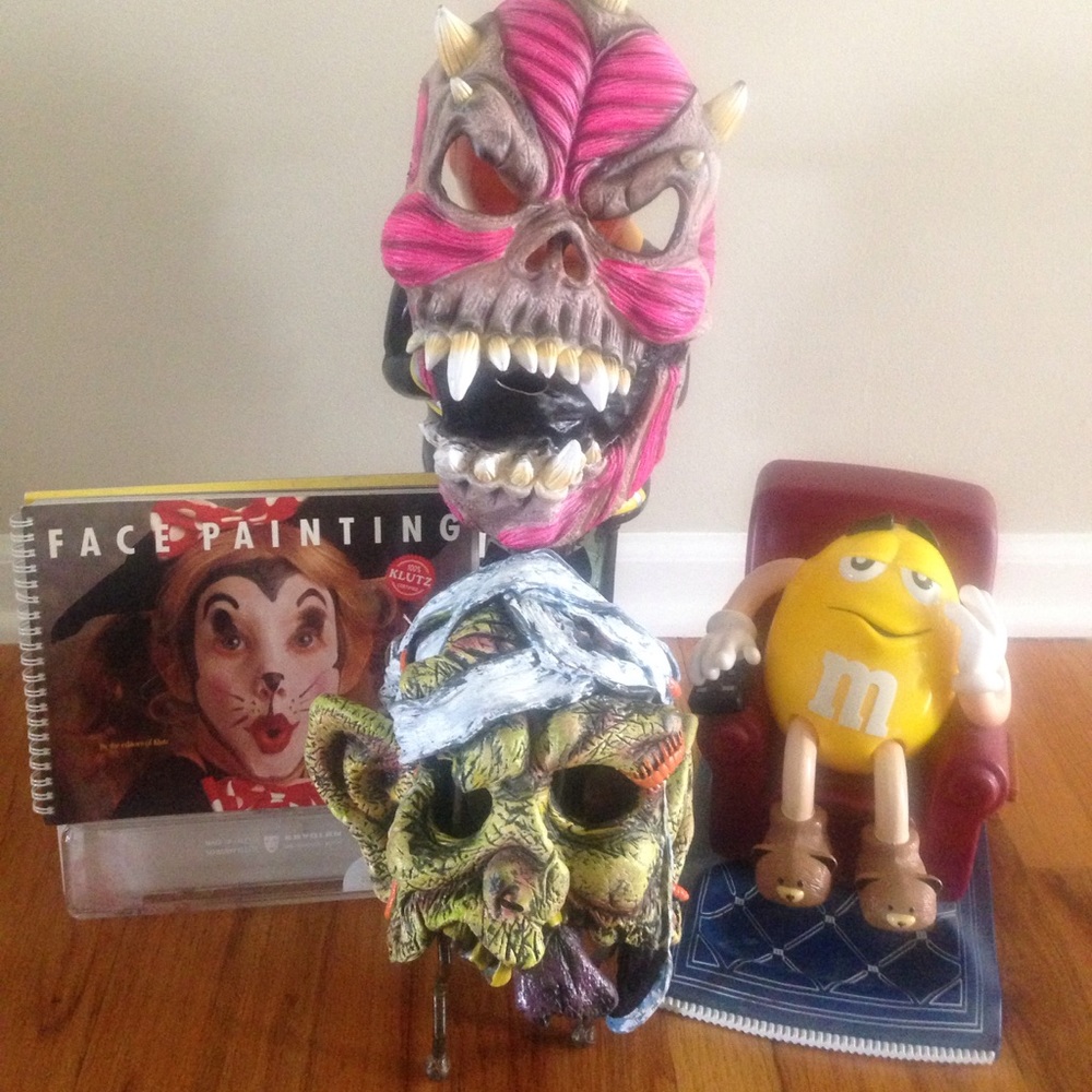 Halloween Masks, Face Painting Book & Dispenser