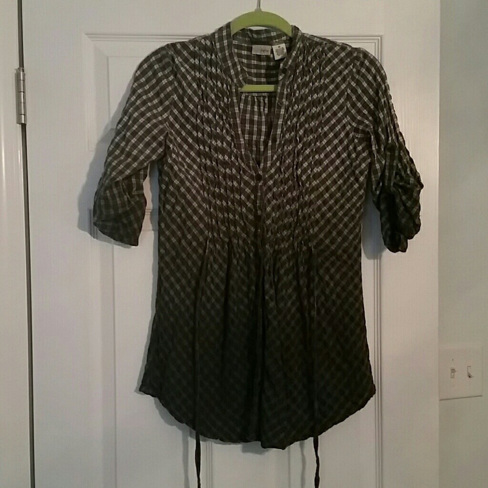 Plaid button down shirt/dress
