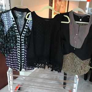 BKE Boutique Black Top Trio NWOT