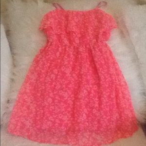 GIRLS PINK & WHITE DRESS
