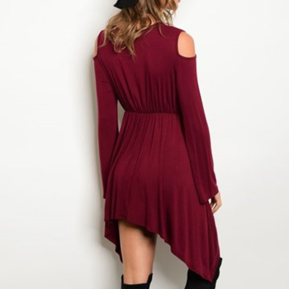 LAST 1 Sexy Cold Shoulder Jersey Dress - Picture 4 of 4