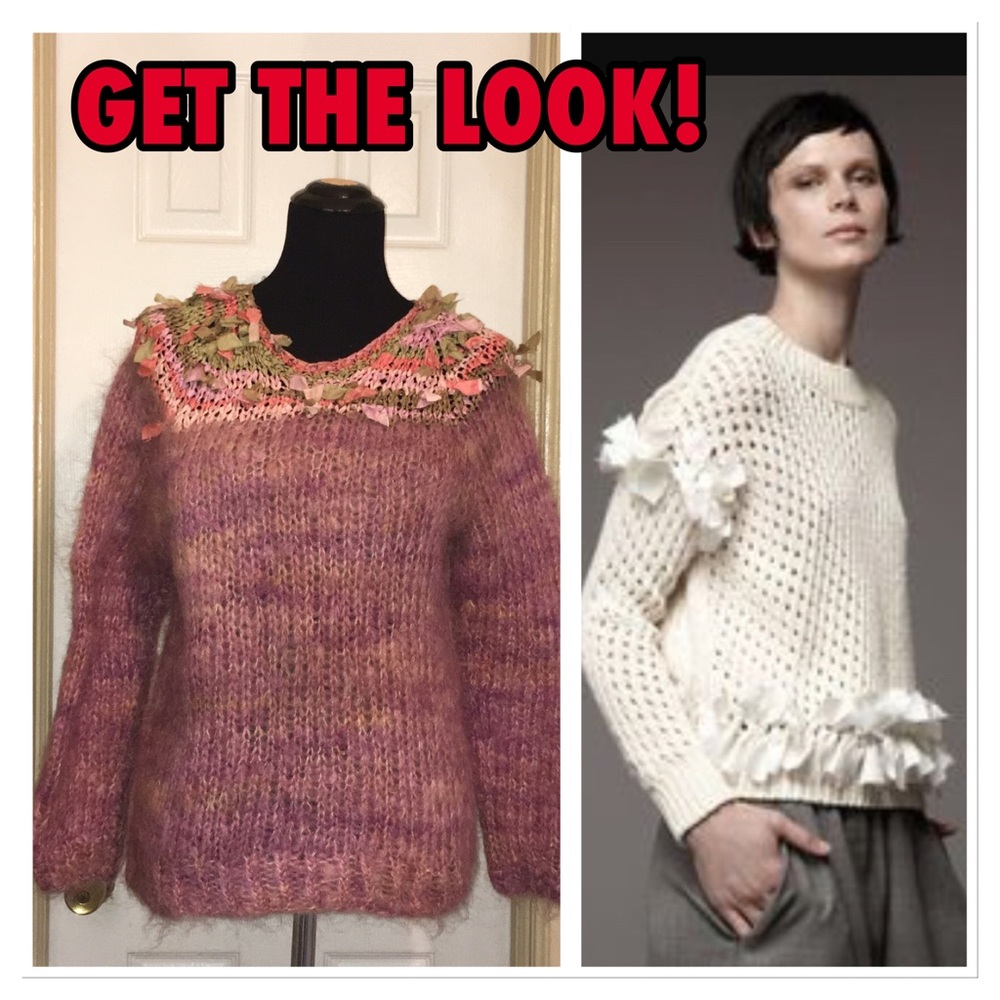 🍂🍁 🎉HP🎉Vintage Wool Fringe Embellished Sweater Sz M