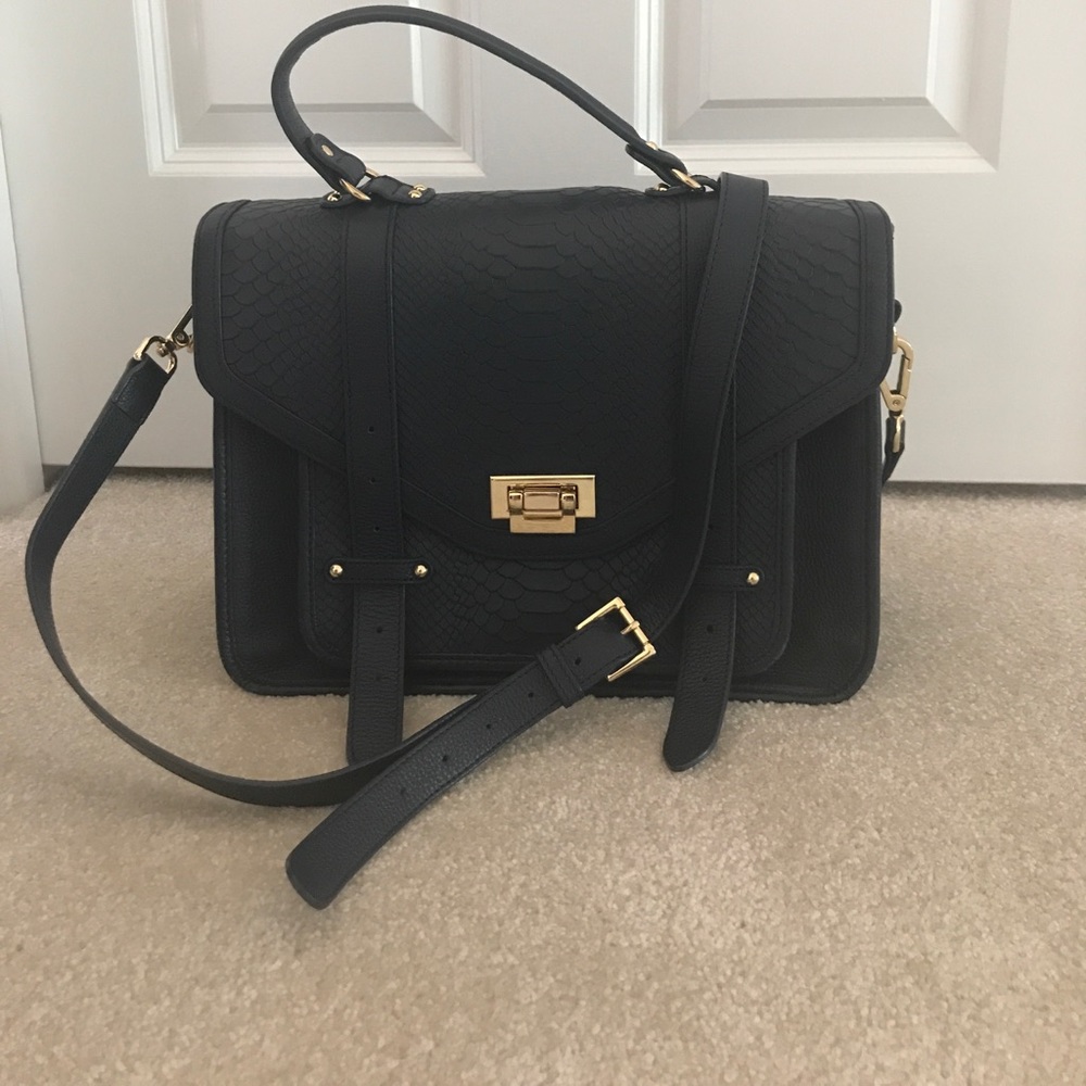 Gigi New York Hayden Embossed Python Satchel