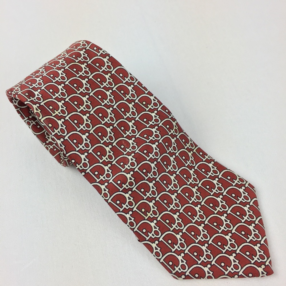Vintage Christian Dior Cravates Silk Logo Necktie