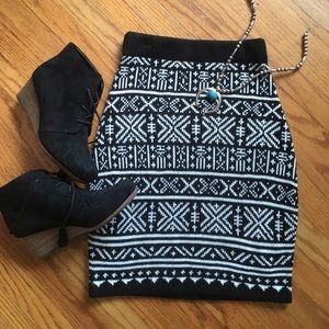 Black and White Sweater Skirt