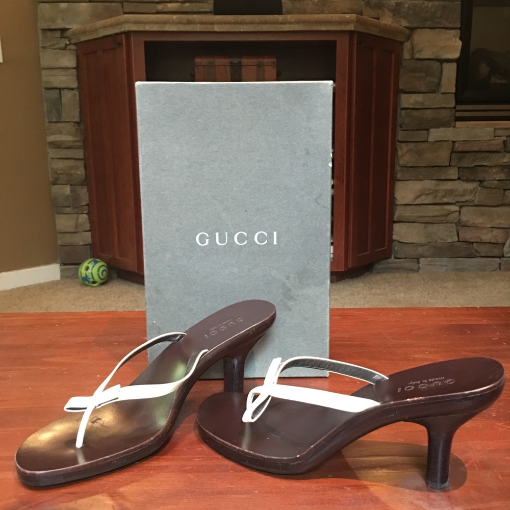 Gucci Sandal Heels White 9B GUC