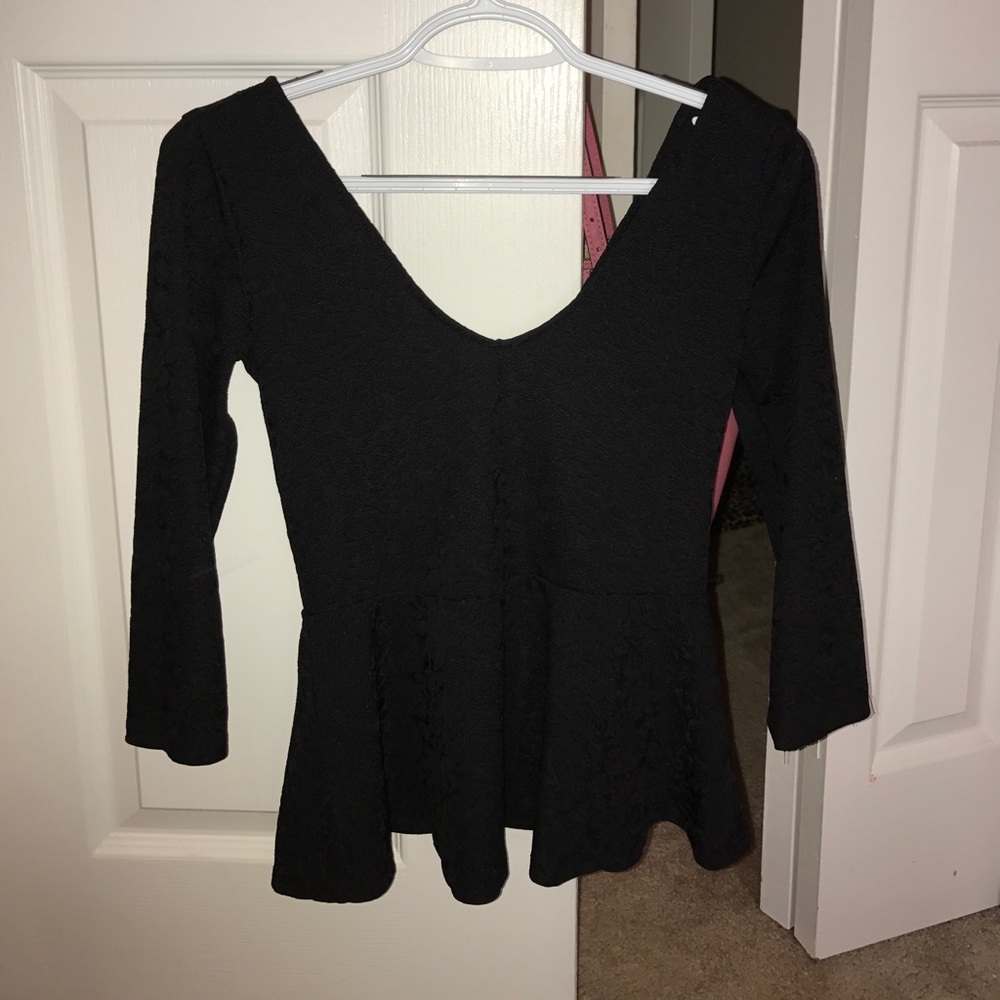 Black Peplum Top