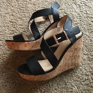 Black Strappy Wedges