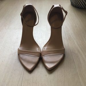 Zara nude ankle strap heels