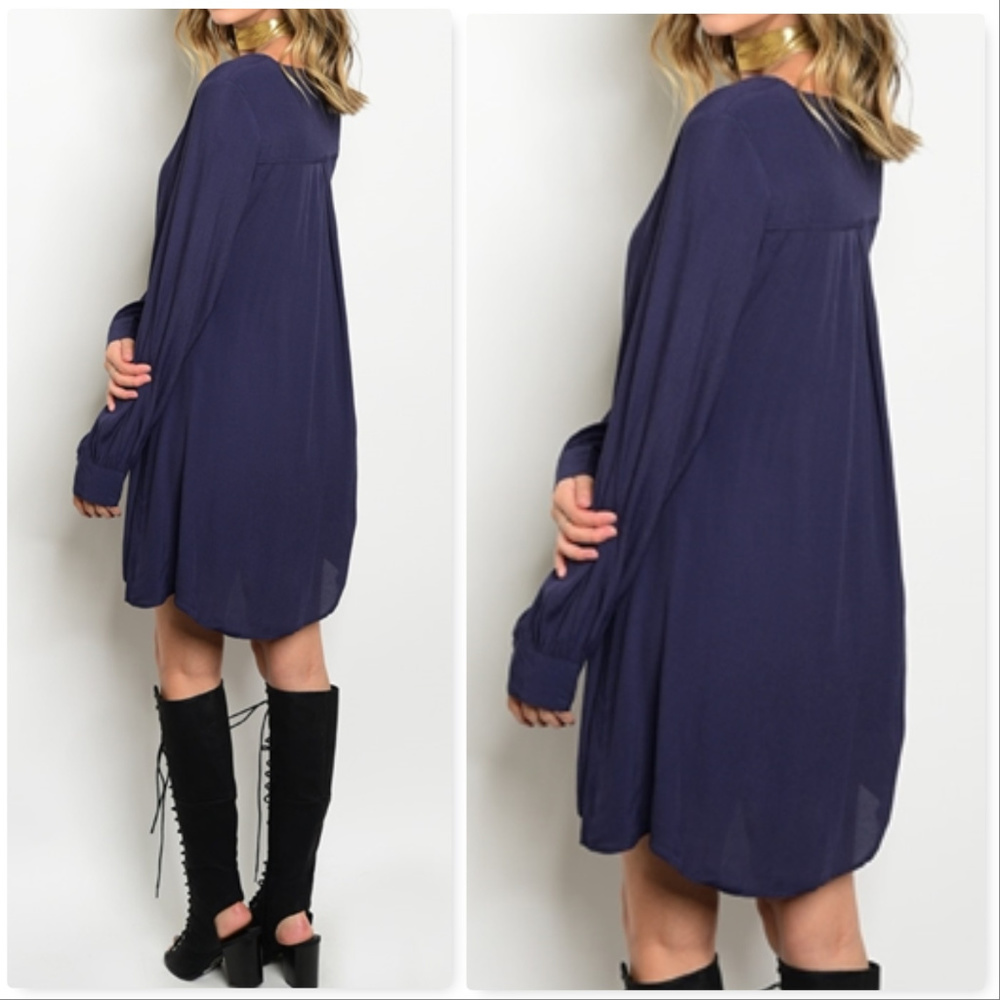 ❤SOLD OUT❤NAVY BLUE TUNIC DRESS - Picture 3 of 3