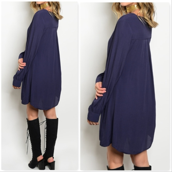 ❤SOLD OUT❤NAVY BLUE TUNIC DRESS - Picture 3 of 3