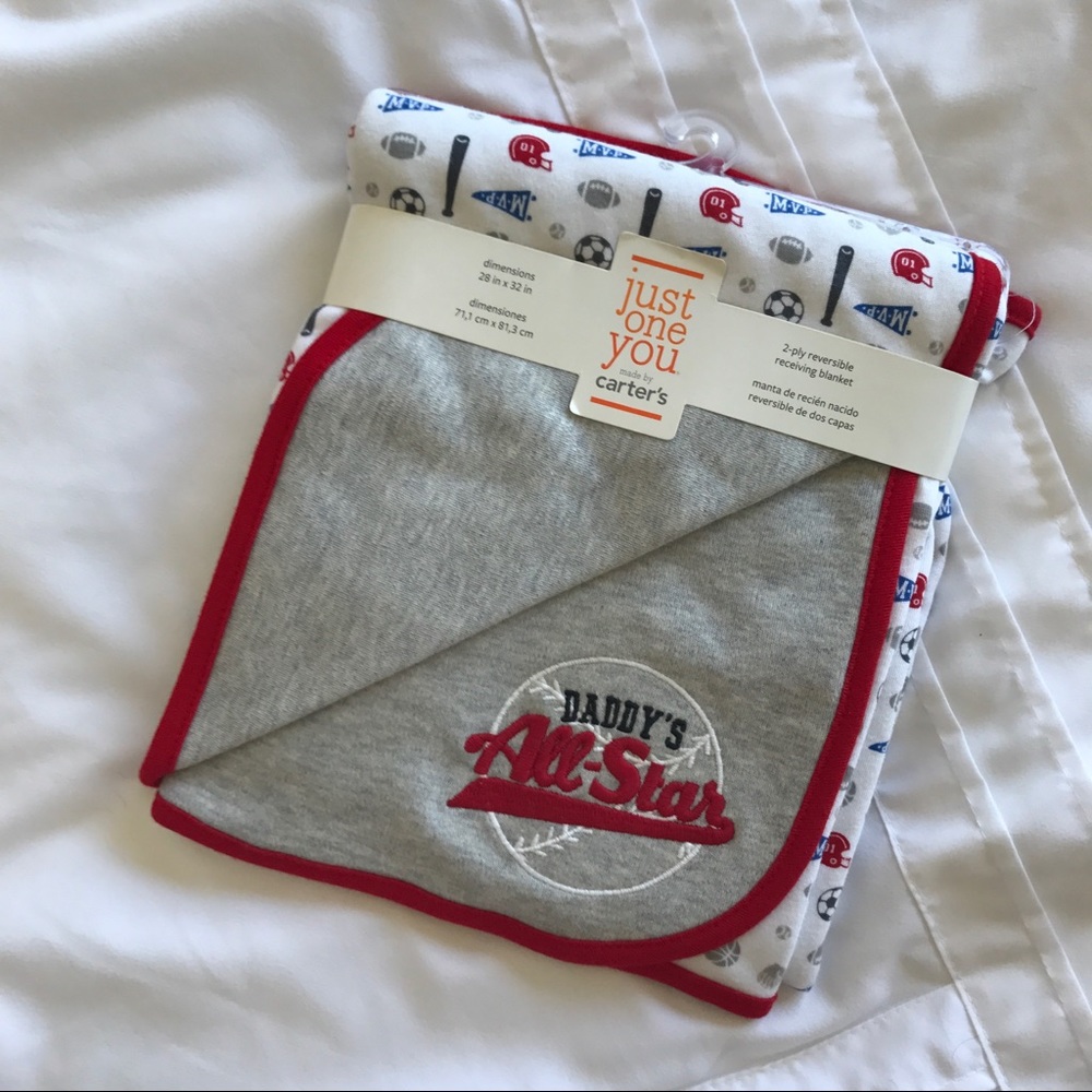 Baby Baseball Blanket Reversible