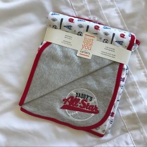 Baby Baseball Blanket Reversible