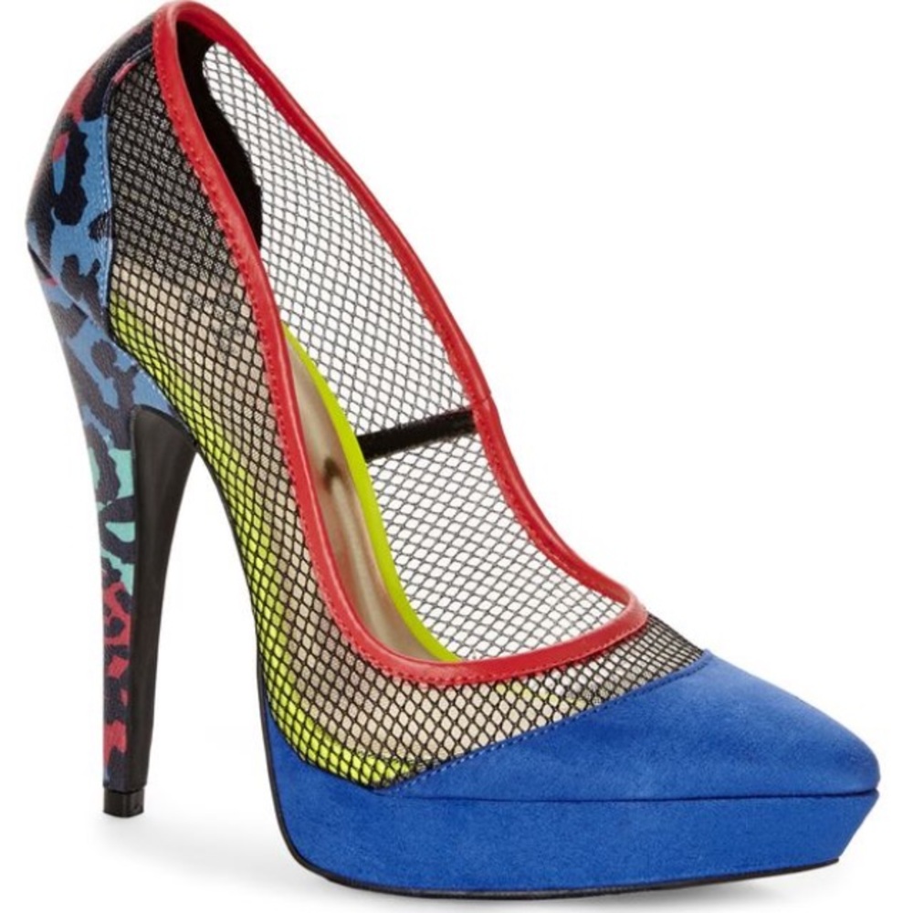 LFL* New! Temper platform 6" blue suede pumps