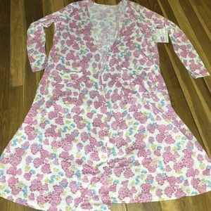 LuLaRoe Sarah Med Magenta/Aegean Blue/Gold Floral