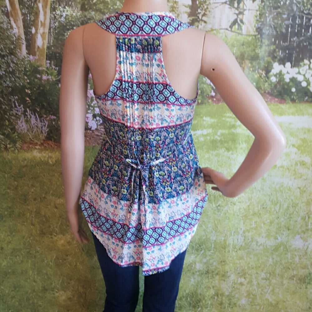 NWT American Rag Indigo Combo Blouse