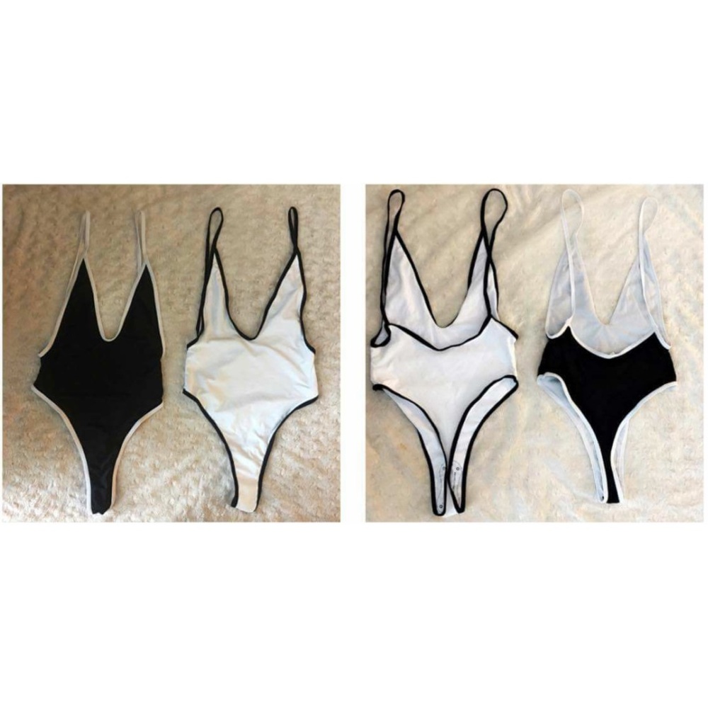One piece swimsuit BLACK/WHITE