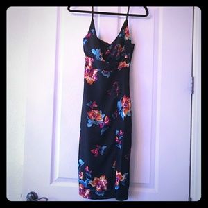 Black Floral Midi Dress