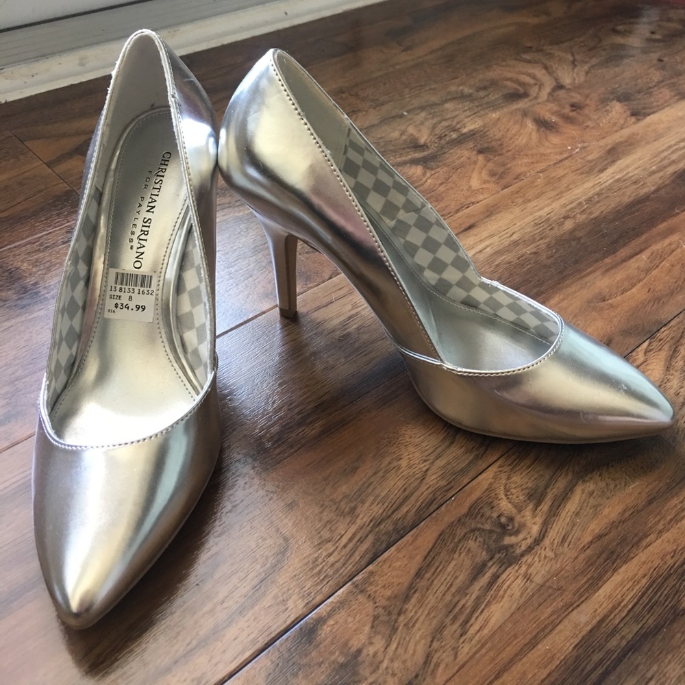 New Silver heels women's Size 8
