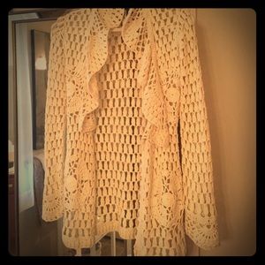 Guess Crocheted Belted Cardigan!