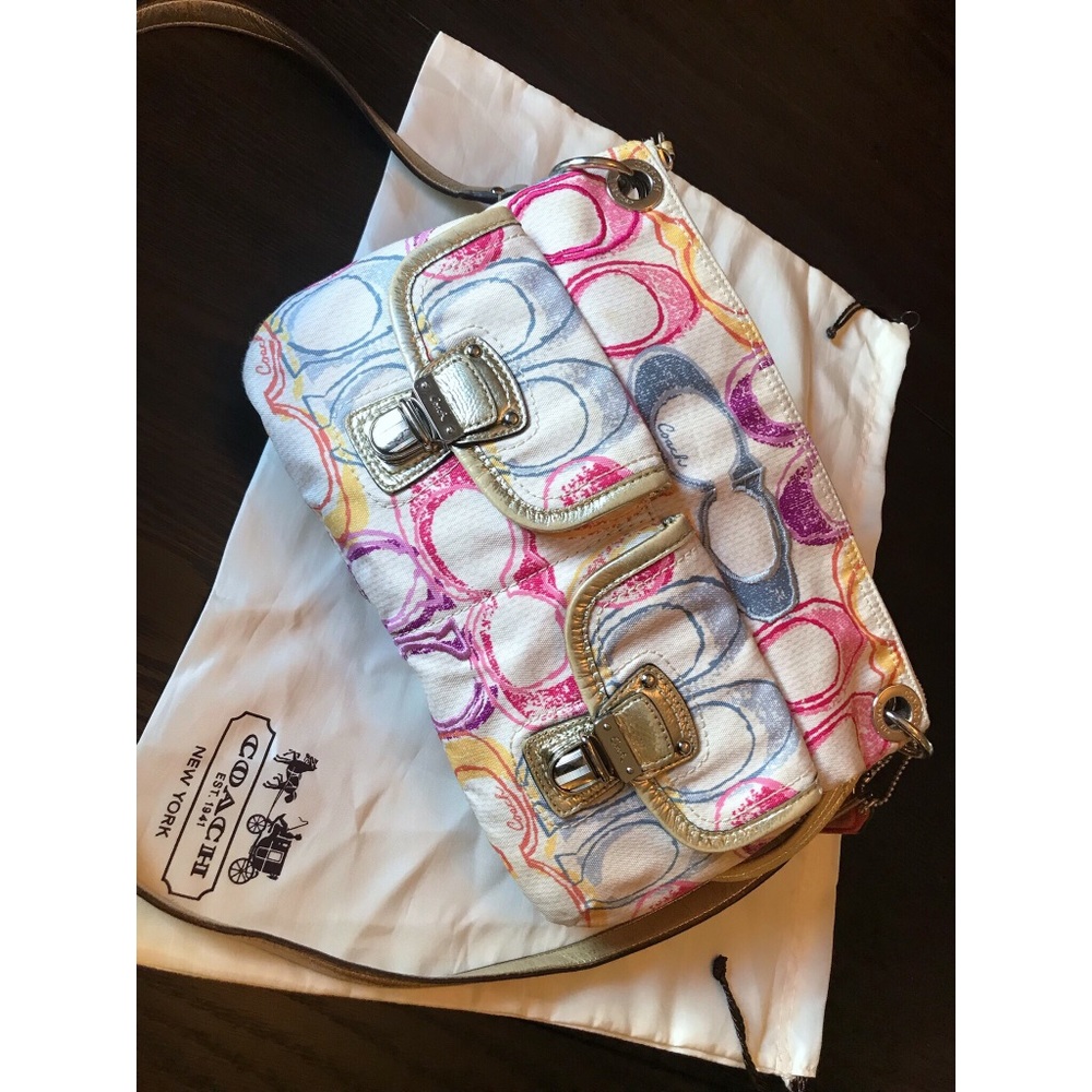 COACH Signature Poppy Multicolor 2-Way Crossbody