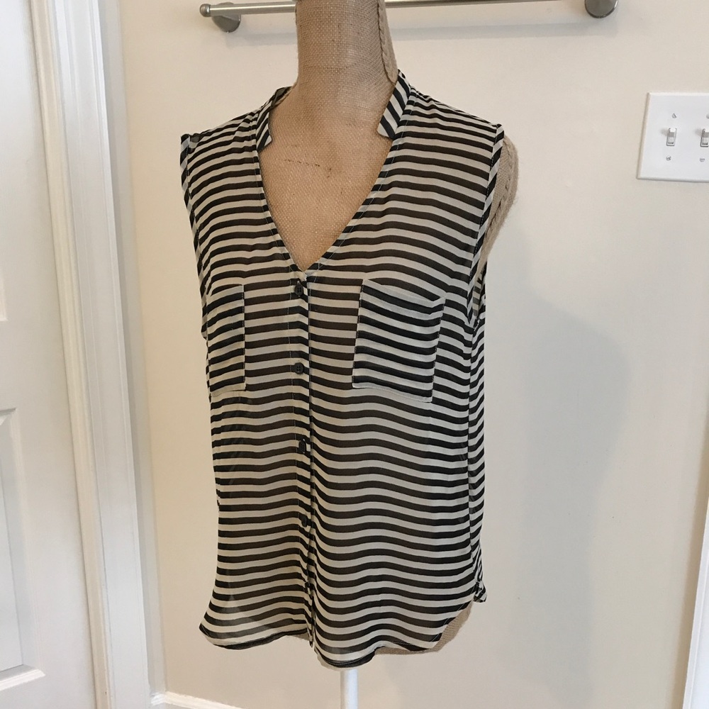 Black stripe sheer top