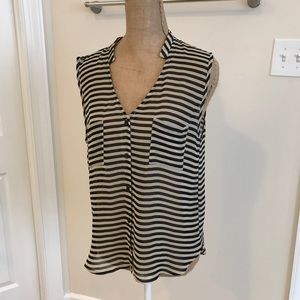 Black stripe sheer top