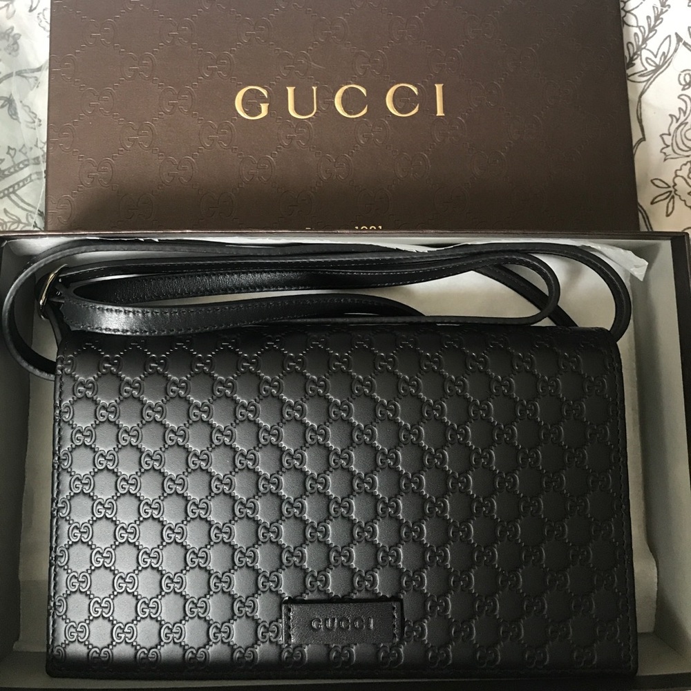 NEW Gucci 466507 Micro GG Guccissima Crossbody
