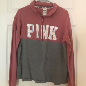 PINK half zip sweatshirt