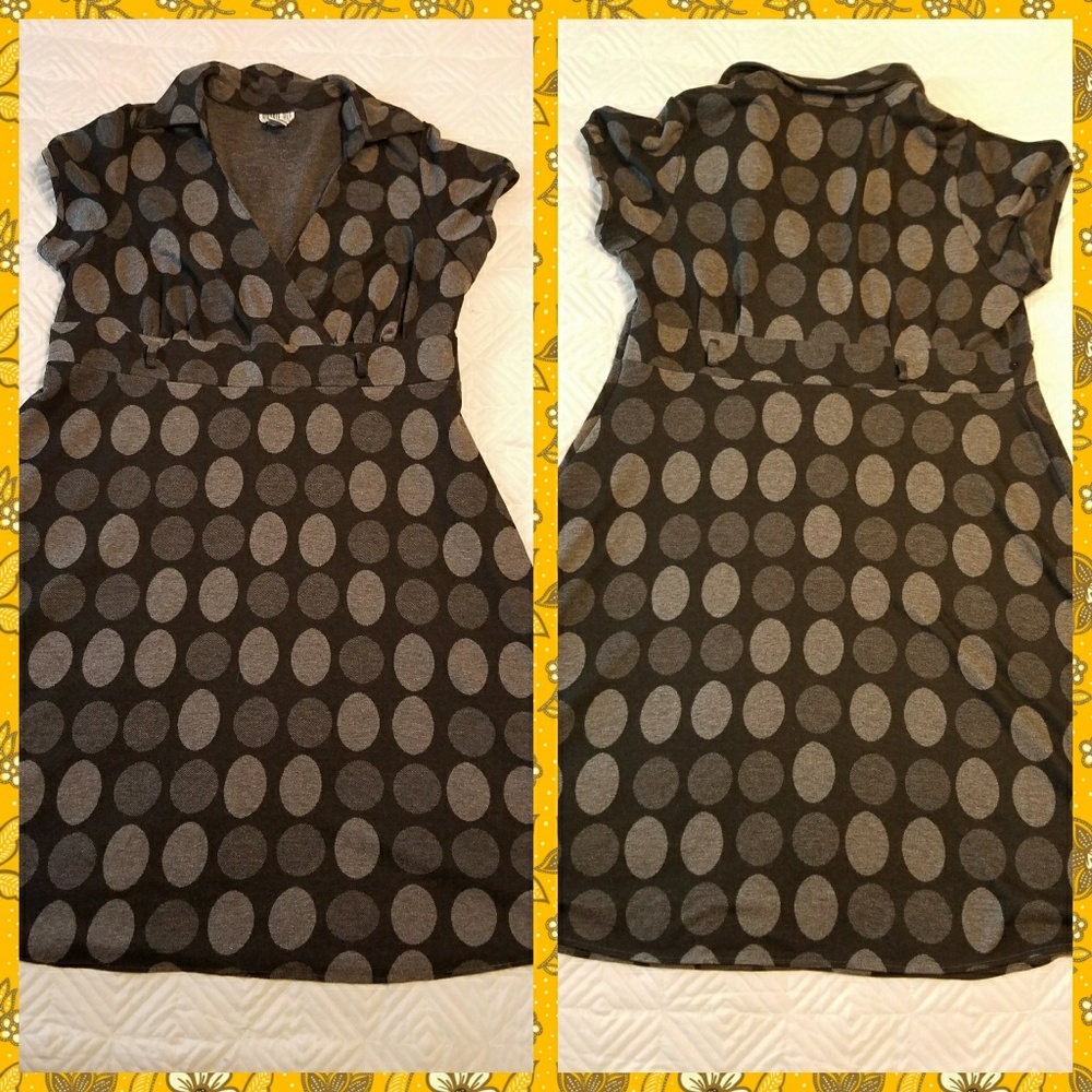 Modern circle print dress Bumble Bee 2x 16 18