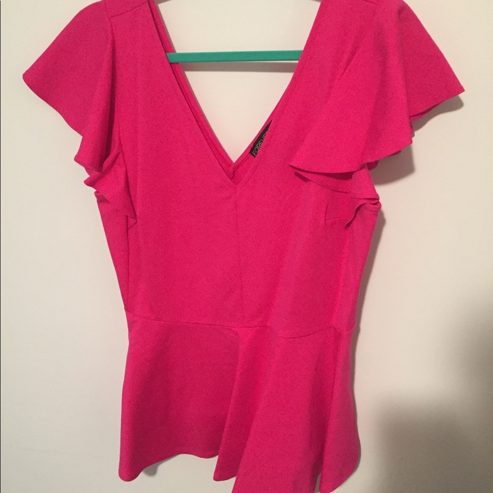 Hot pink, date night peplum top
