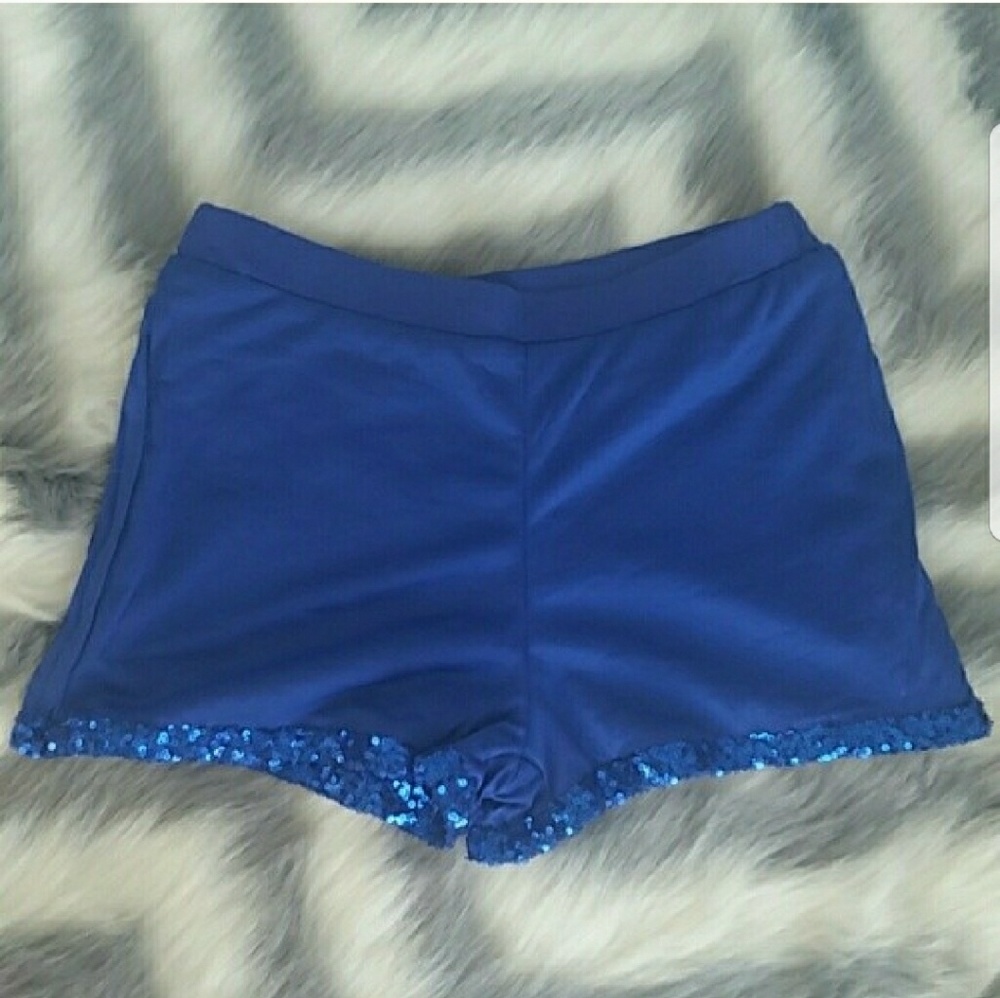 Pants Shorts SEQUIN SHORTS Blue womens ladies - Picture 3 of 4