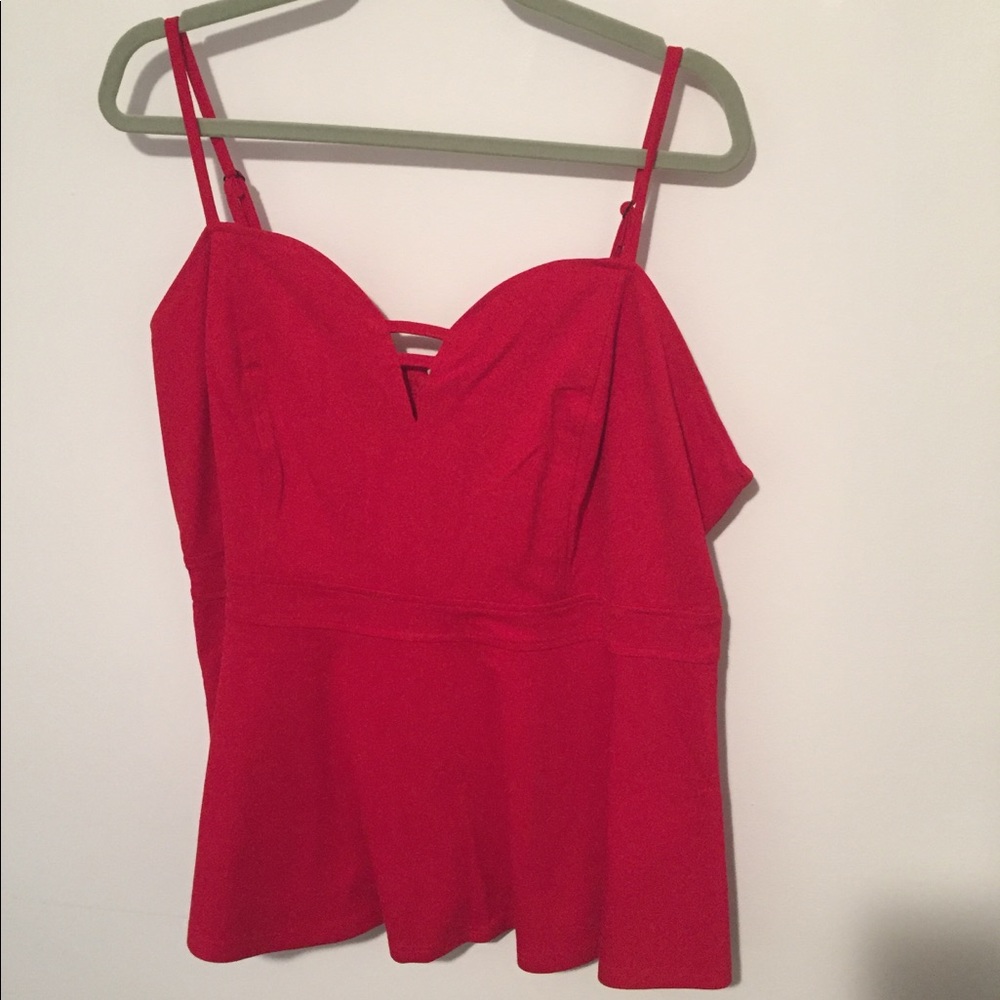 NWT City Chic, red, peplum top