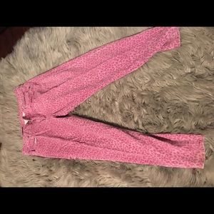Print pink jeans