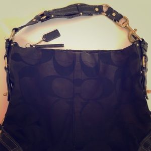 Coach Carly monogrammed shoulder handbag with 40%