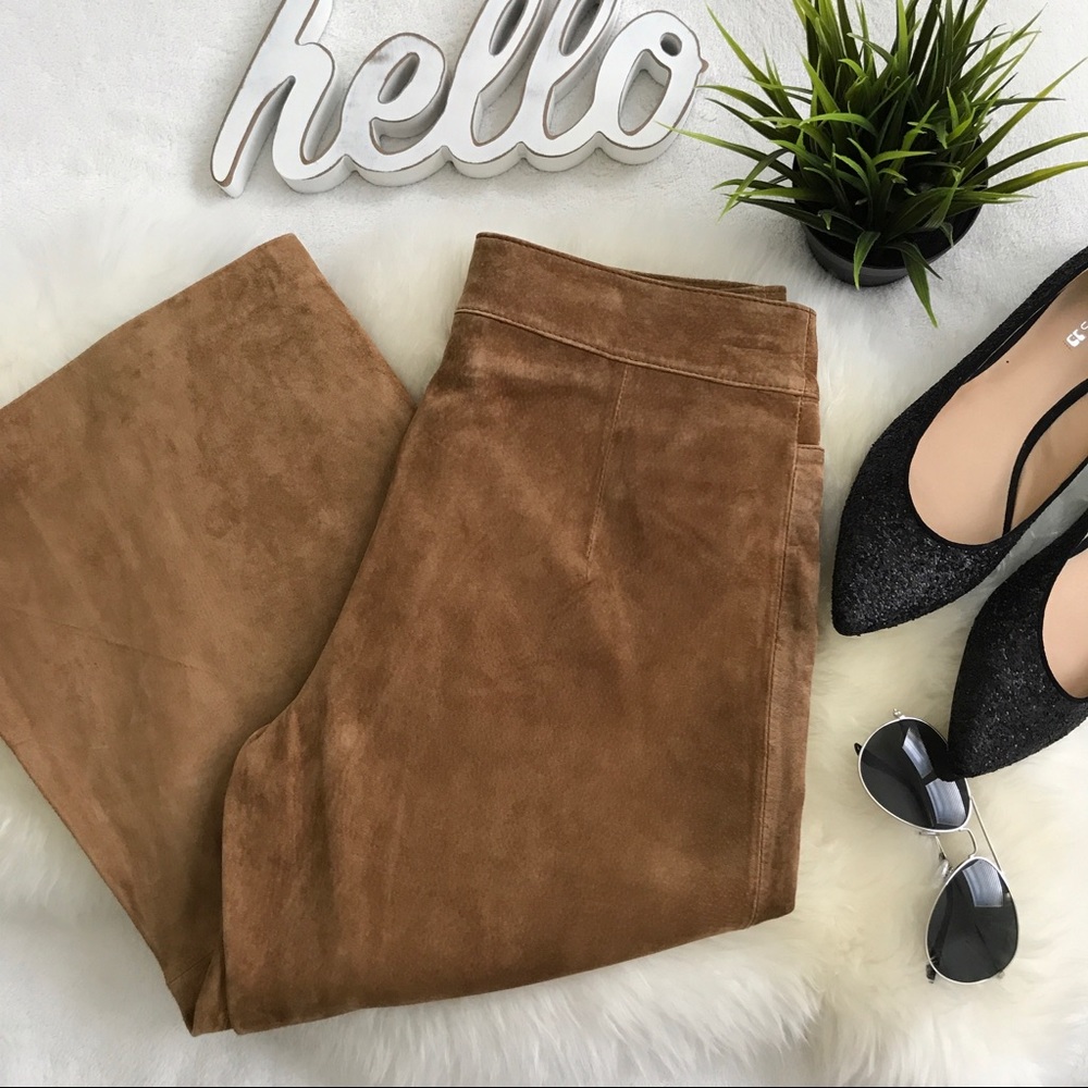 SAGUARO Suede cropped Culottes Gaucho pants NWT - Picture 2 of 8